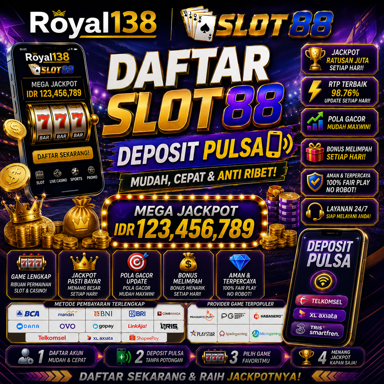 SLOT88 # Daftar Slot88 Deposit Pulsa Agen Taruhan Server Internasional Terkini Tempat Berburu Jackpot 